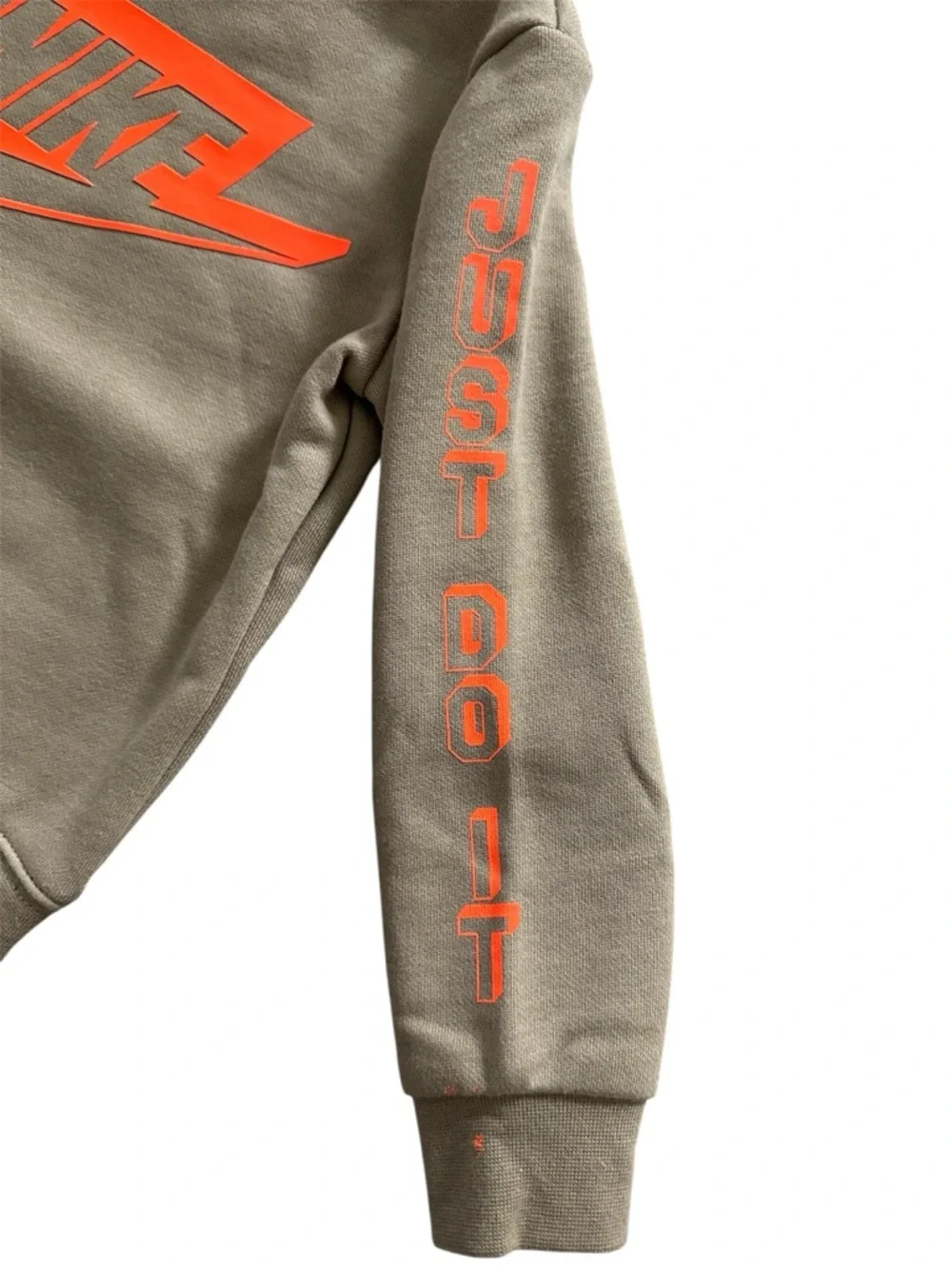 NWT Boys 2T Nike 2PC Sweatshirt & Jogger Set Tan Olive Orange Logo Outfit - Picture 4 of 6